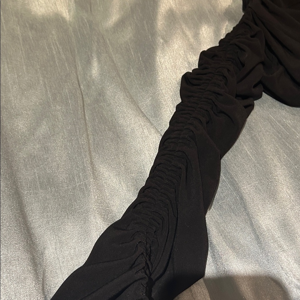 Khy Black Asymmetrical Ruched Top and Skirt Set - Picture 7 of 11
